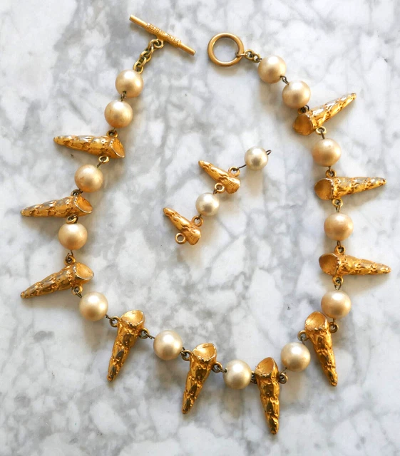 Collier Ras Du Cou Vintage Biche De Bere Argenté - Thème Années 90, 41-45 Cm