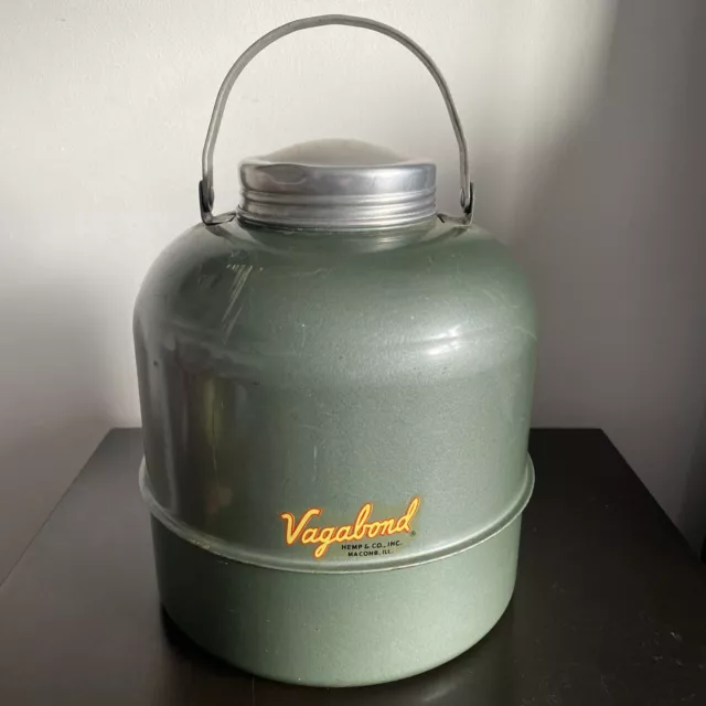 Vintage Vagabond Green Cooler With Lid & Handle Hemp & Co Macomb, ILL. CLEAN!