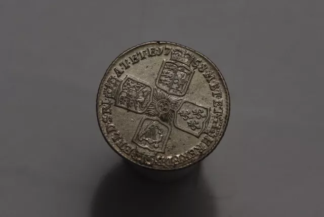 Uk Gb Shilling 1758 Silver Sharp Details B51 #7029