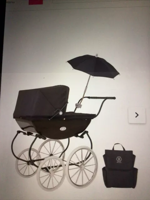 Bella Rosa Premium Navy Carriage Doll Pram