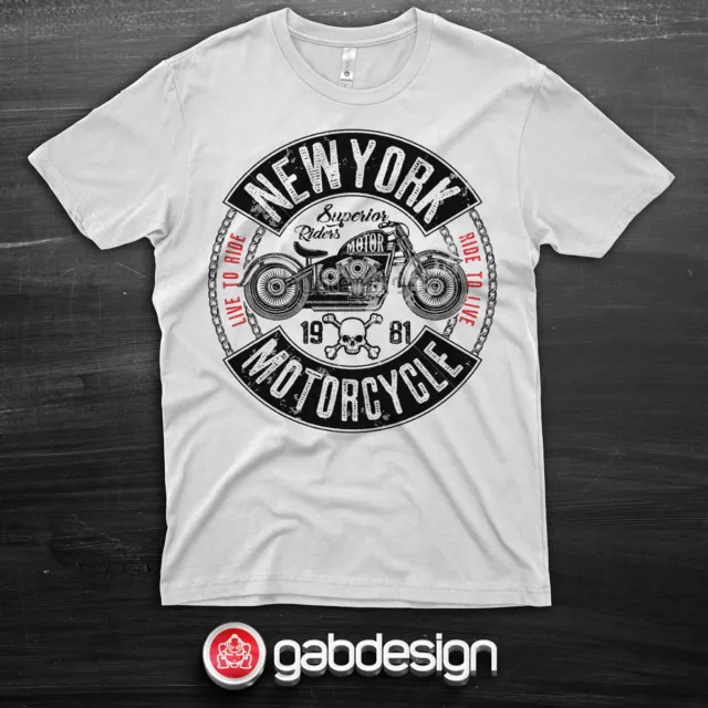 T-shirt Custom Motorcycle  New York biker tribute style 2
