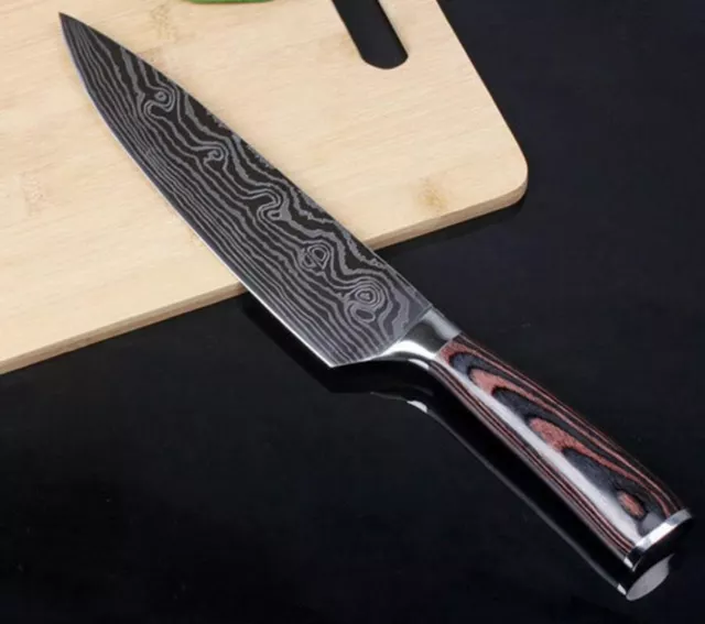 Stainless Steel 8 Inch Professional Chef Knife Damascus Pattern Japanese