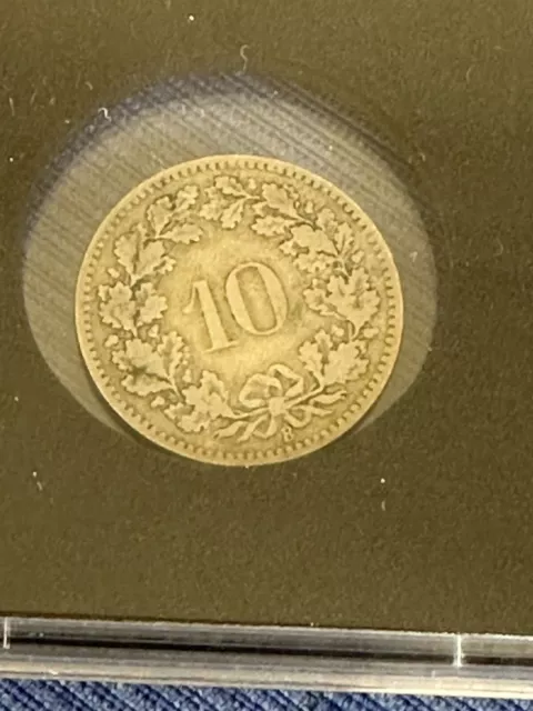 1885 Switzerland 10 Rappen Collection. Very Detailed For A 139 Year Old Coin VF