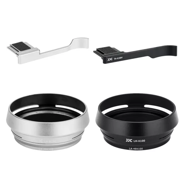 JJC Metal Thumbs Up Grip Hand Holder + Lens Hood for Fujifilm Fuji X100V X100F