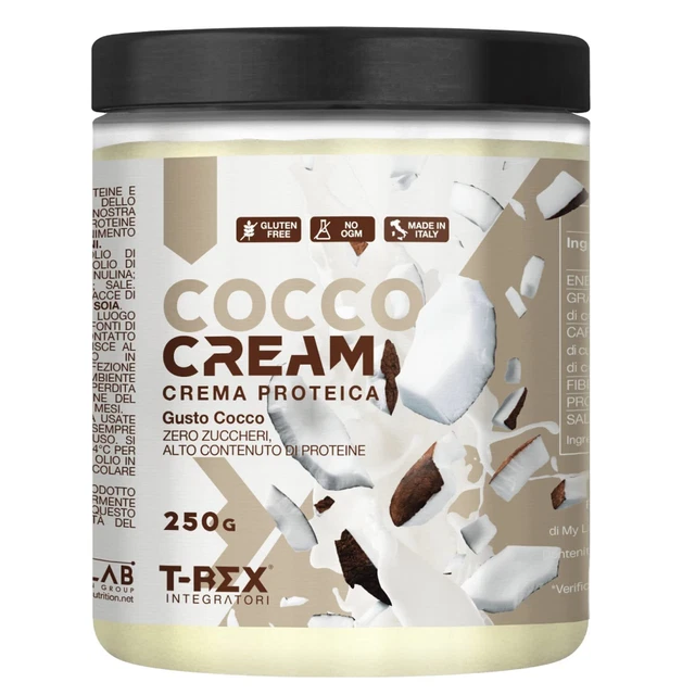 1x 250g crema proteica cocco 21% proteine del siero del latte, senza olio di palma NUOVO MHD 9/24