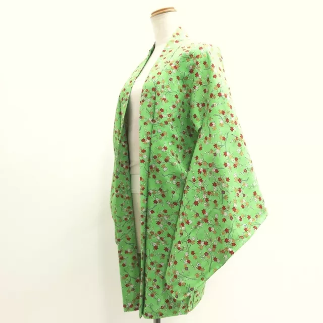 9240E3 Silk Vintage Japanese Kimono Haori Jacket Maple Leaf Branch