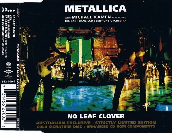 METALLICA NO LEAF Clover Rare Cd Australian Gold Print 4 Signed ...