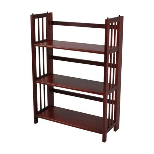 3-Tier Stackable Folding Bookcase Open Storage Bookshelves Display Bedroom Shelf