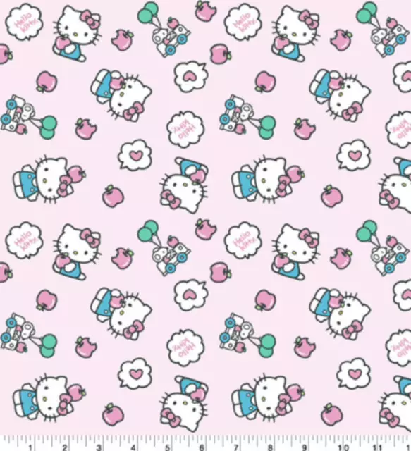 Hello Kitty Sweet Apple Pink Cotton by the yd Free Ship US