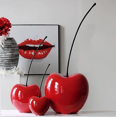 46489 decorazione-Ciliegia Celebration di Ceramica Rosso Vinaccia Metallizzato altezza 42 cm 15866 