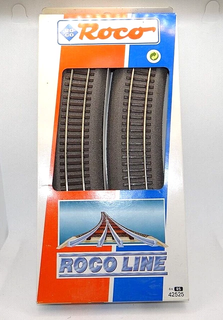 Roco Line 42525 – 6 Rails Courbes R5 542,8mm 30° – Échelle HO – Occasion