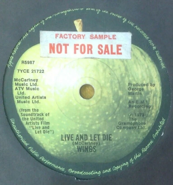 PAUL MCCARTNEY & WINGS " LIVE & LET DIE "ORIG SUPER SAMPLE UK DECCA