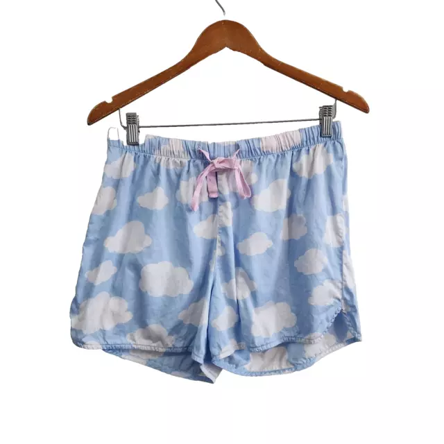 PETER ALEXANDER Label Womens PJ Pyjama Blue White Clouds Bottoms Shorts Size L