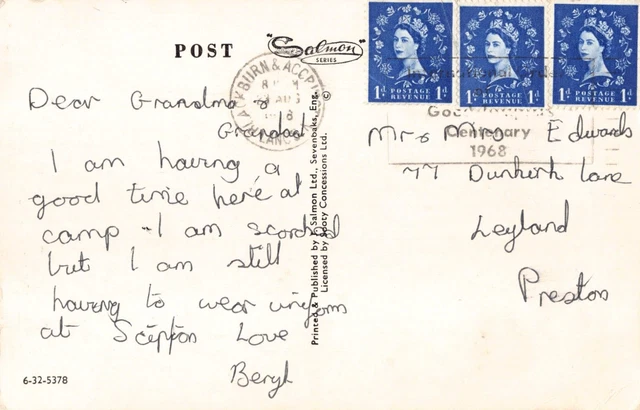 Family History - Genealogy Postcard - Edwards - Preston Dunkirk Lane Leyland