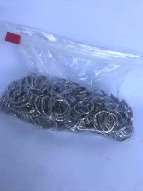 LOT OF 100 SPLIT RINGS SILVER KEY CHAIN 24mm 1" DIAMETER KEY RINGS HEAVY DUTY