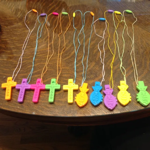 WWJD religious whistle fish cross necklaces Sunday school praises prizes new 12