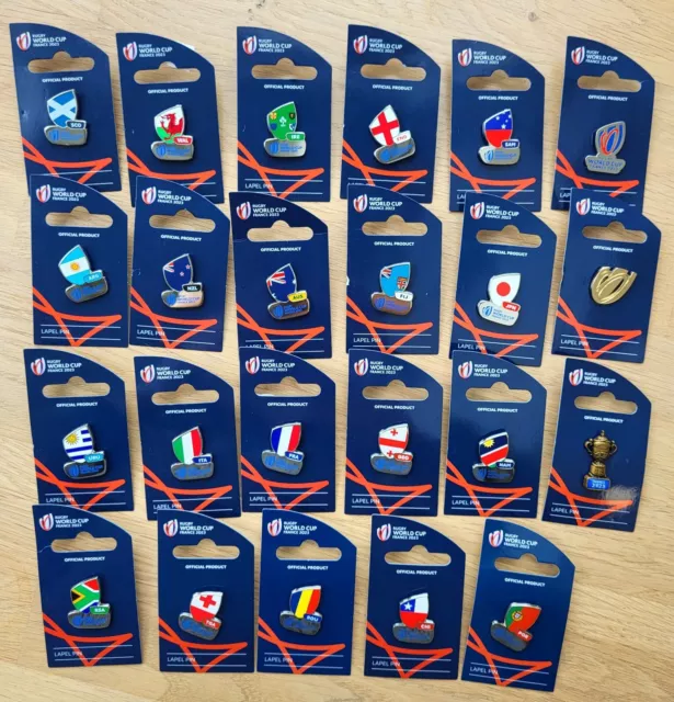 Rugby World Cup 2023 Teams Pin Badge Complete Collection (Set of 23 Badges)