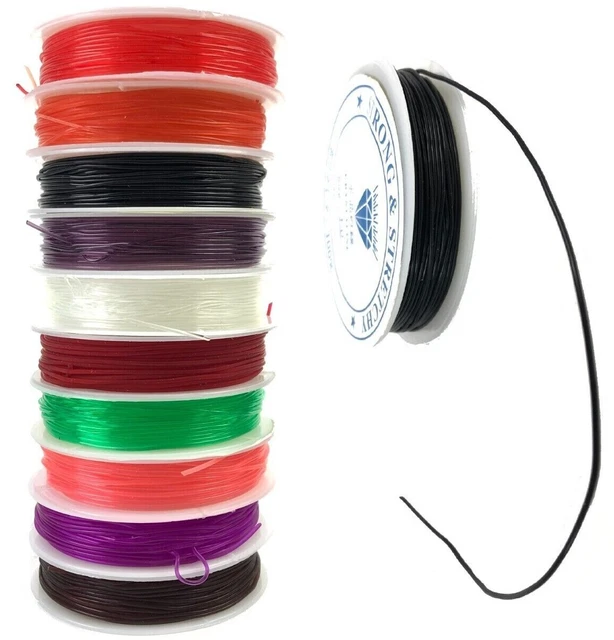 10x 5m Nylonfaden elastisch 1mm Bastel Schmuck Schnur Faden Band Draht Gummi DIY