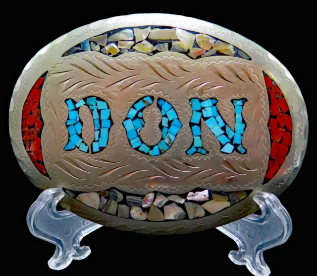 Don Name Southwest Style Handmade Vintage Belt Buckle