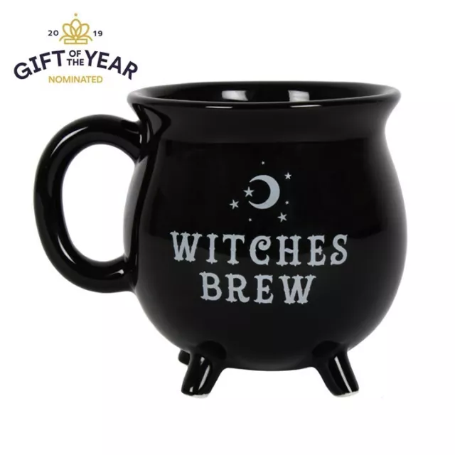 WITCHES BREW CAULDRON MUG BLACK 10cm TEA COFFEE CUP SOUP HALLOWEEN FI_51227