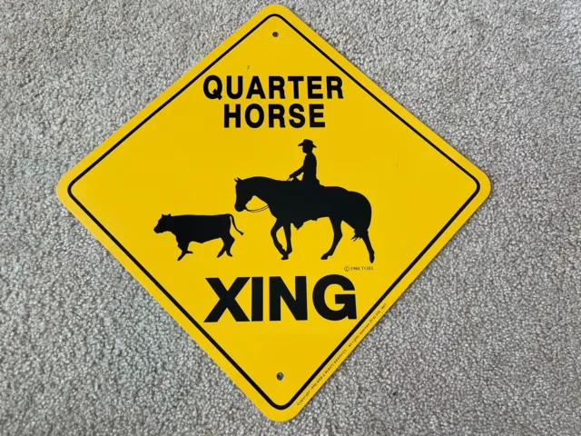 Quarter Horse XING Sign. 12x12. Metal.