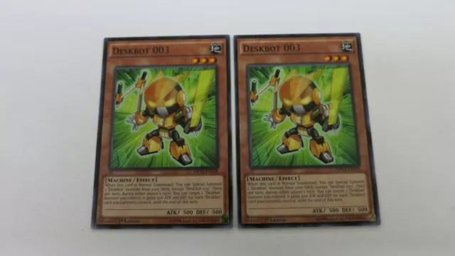 2x 1ST EDITION DESKBOT 003 MONSTER MP15-EN218  COMMON  YUGIOH UNPLAYED  MINT