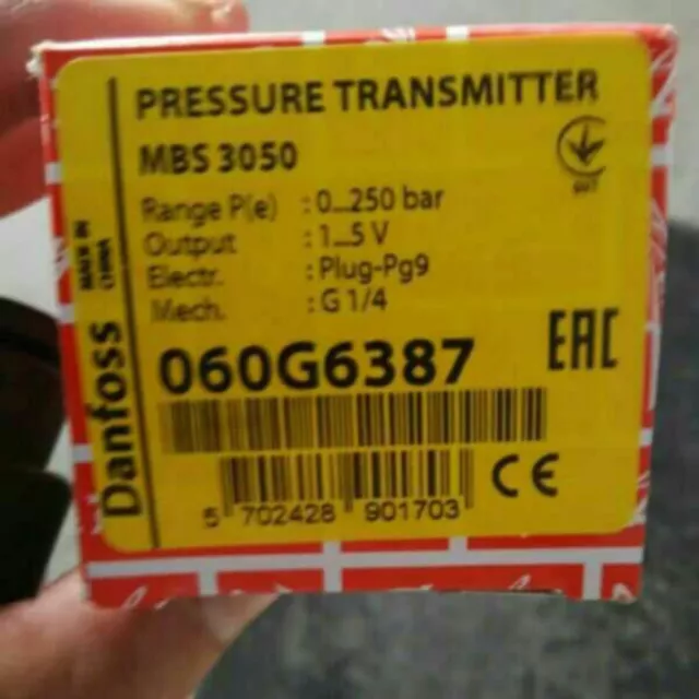 1PCS New Danfoss pressure transmitter MBS 3050 060G6387 In Box#QW