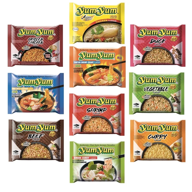 Zuppa di pasta istantanea Yum Yum - Mix Box 10 PEZZI VARIETÀ MISTE - pollo, anatra...