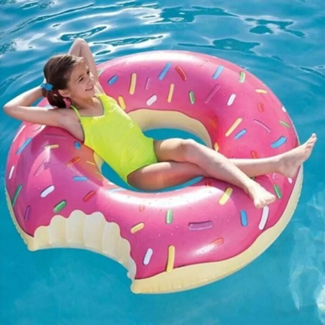 Inflatable Donut Swim Ring Swimming Pool Float Lounger Beach Ring Swimming Float