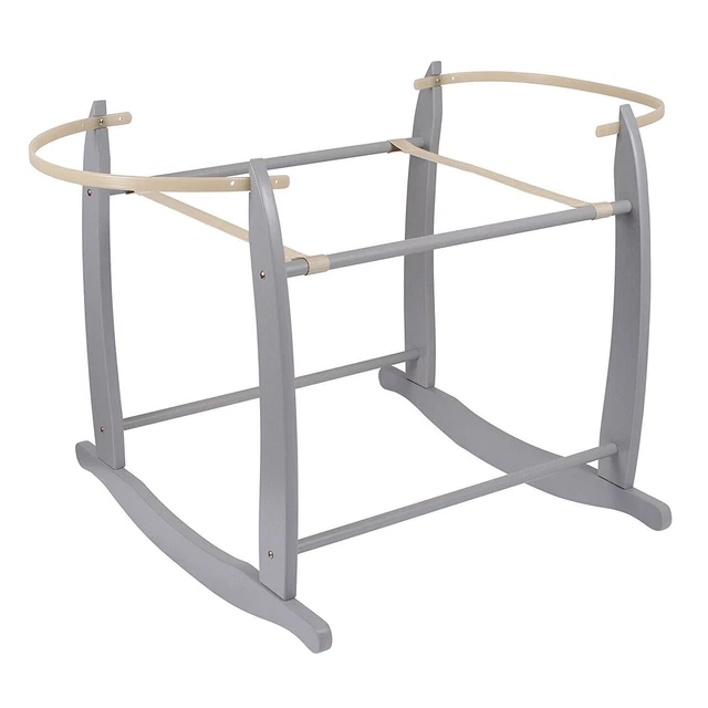 Cesta de madera Clair de Lune de lujo Moses soporte mecedor se adapta a todos los colores gris