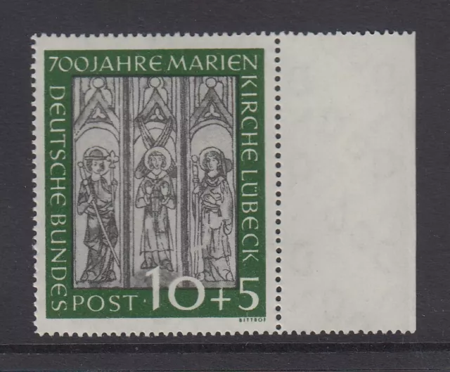 Bundesrepublik 1951 Marienkirche Lübeck Mi-Nr. 139 ** mit rechtem Seitenrand