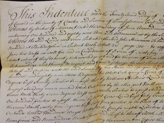 1764 antique COLONIAL VELLUM DEED concord chester pa HANNUM BAILY e fallowfield 1764 antique COLONIAL VELLUM DEED concord chester pa HANNUM BAILY e fallowfield