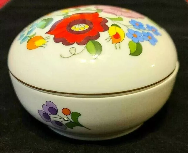 Kalocsa Hand Painted Porcelain Decorated Trinket Box