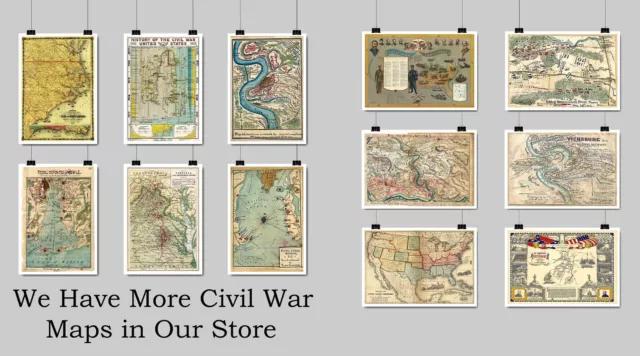 Civil War Military War Map of Philadelphia 1861-1865 Wall Poster Art Print Decor 2