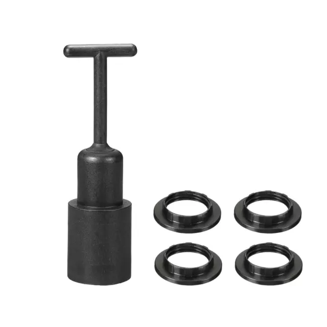 5pcs E14 Socket Ring Removal Tool T Type with Lamp Shade Socket Rings Black