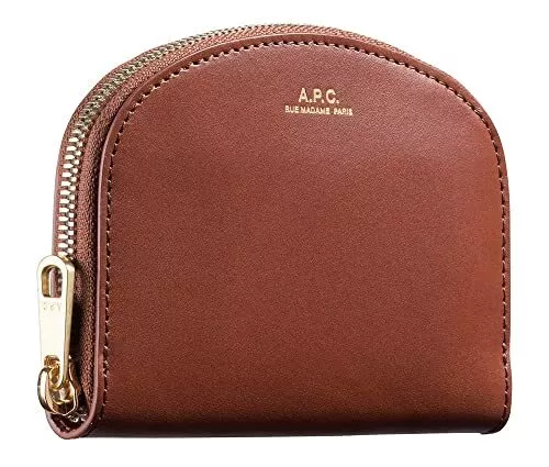 [APC] Leather Wallet Demi-Lune Compact Wallet NOISETTE