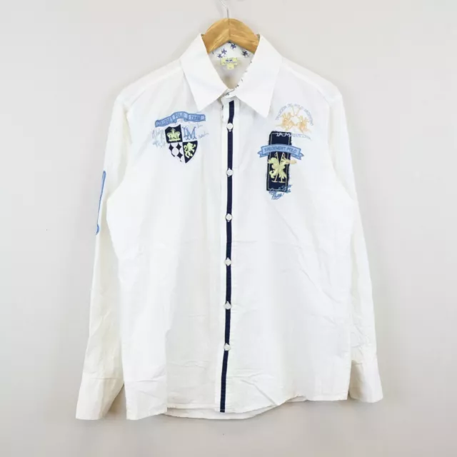 Camicia La Martina Uomo Taglia XL Cotone Comodo Logo Maniche Lunghe Pratico Man