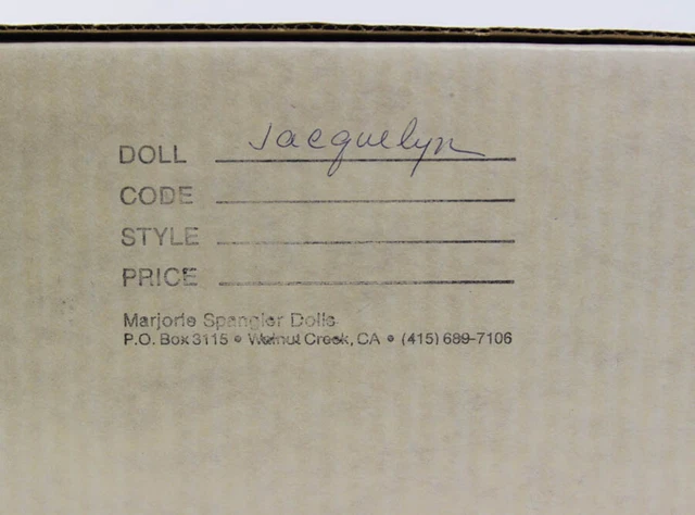 LIMITED EDITION MARJORIE SPANGLER DOLLS "JACQUELYN" 98/400 PORCELAIN DOLL in box 4