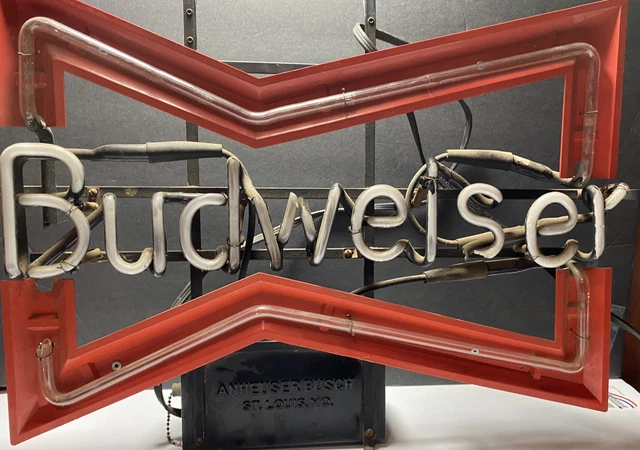 1980s VINTAGE BUDWEISER NEON SIGN!!! Original Anheuser, Busch, transformer
