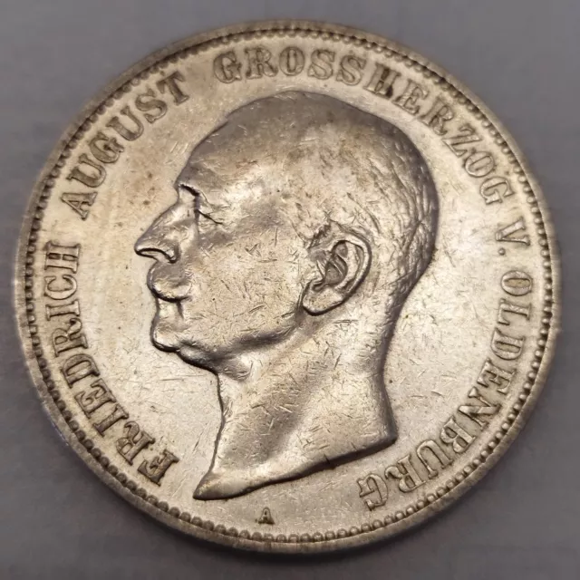 Oldenburg, 5 Mark 1900 A, Kaiserreich, Jäger 95, selten, Silber, rar, Germany