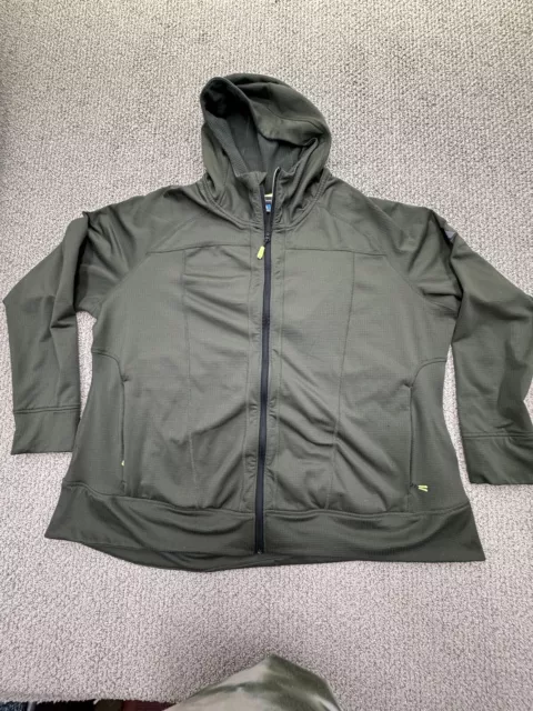 Eddie Bauer women’s 3X Full zip with hoodie green long sleeve spring jacket