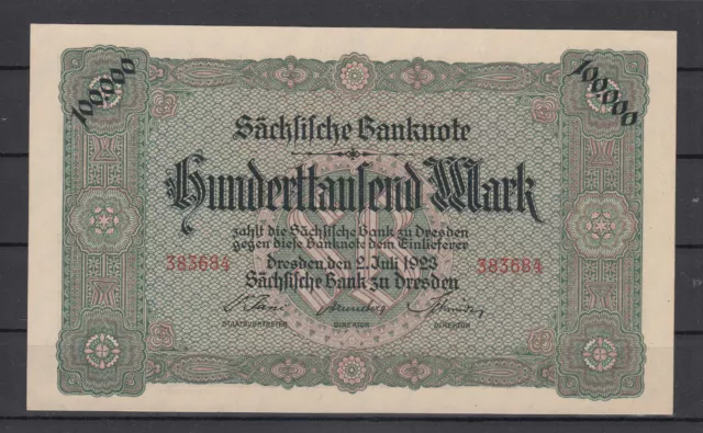 Dresden - Sächsische Bank  - 100 Tsd. Mark - 02.07.1923 - SAX 15