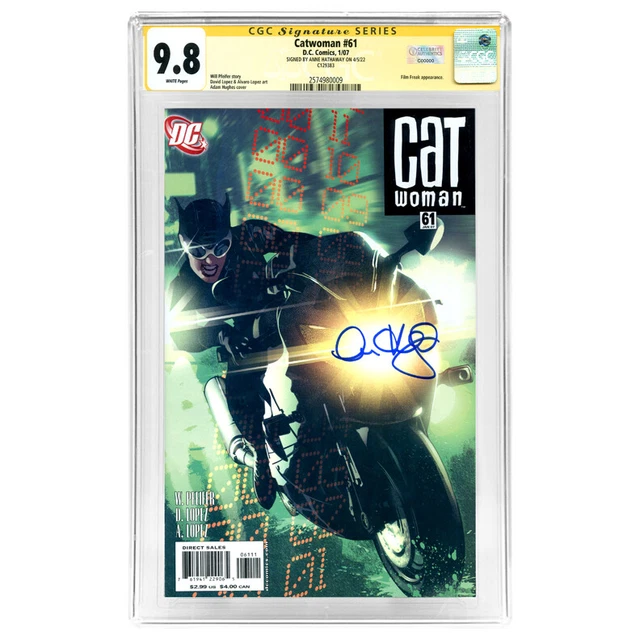 Anne Hathaway Autographed 2007 Catwoman #61 Adam Hughes Cover CGC SS 9.8