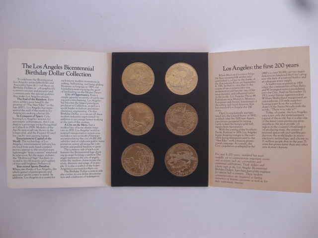 Los Angeles Bicentennial Birthday Dollars Lot Of 6 With Holder
