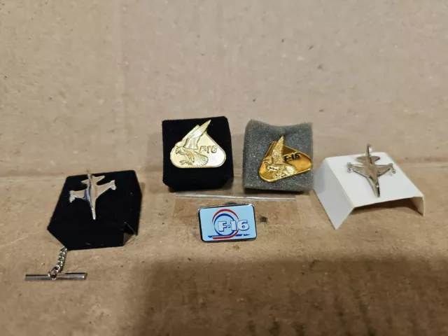 F-16 Fighter Jet Tie Tack, Pin, Group Of 5