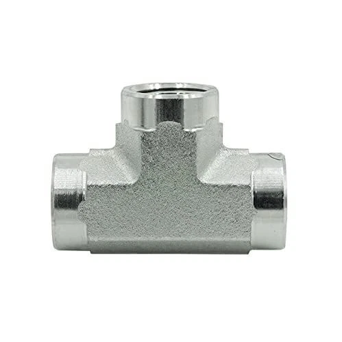 1" NPTF Female 3-Way Tee Joint Connector Pipe Thread Hydraulic Fitting