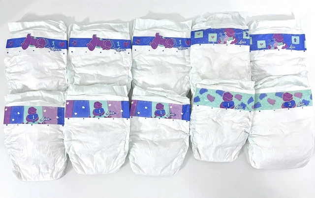 RARO Vintage 1999 PLÁSTICO RESPALDADO De Colección Dinosaurio Luvs Barney Talla 1 - 10 CT