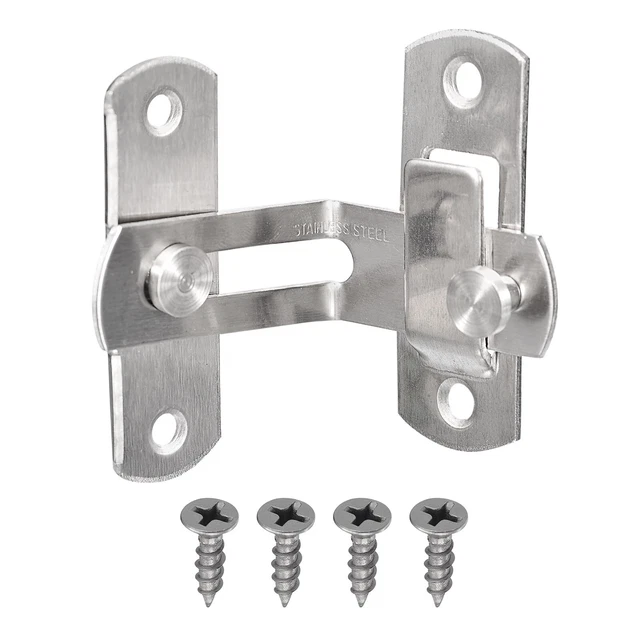 Sliding Barn Door Latch 90 Degree Cabinet Closet Window Barn Lock Silver