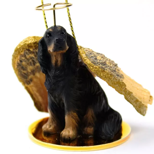 Gordon Setter Ornament Angel Figurine Hand Painted