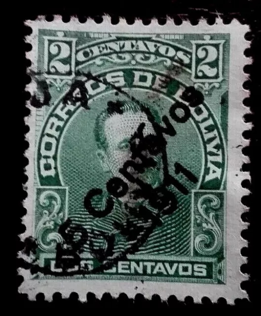 Bolivia: Estampilla de colección de 5/2 C. de políticos de 1901 recargada de 1901.